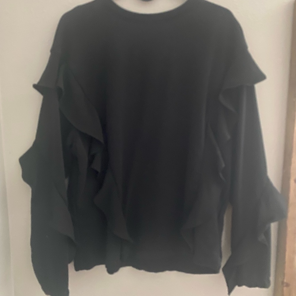 Black ruffle sweater